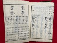 世界一覽　彩色木版地図入　絵入