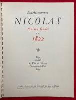 Etablissements Nicolas Maison fondee en 1822　　　
Liste des Grands Vins 1950 Sous Le Signe de Soleil Levant.
