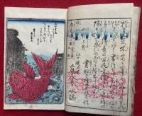 春色籬の梅（まかきの梅）　4巻　彩色木版画入