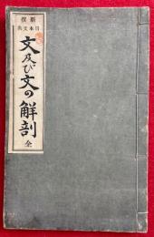 文及び文の觧剖  新撰日本文典　全