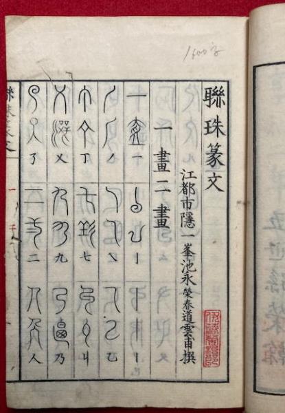 池永道雲 一峯篆書字引 池永道雲 一峯篆書字引 池永道雲（一峯） - 印