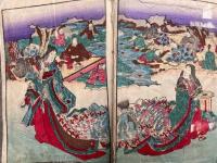 紅梅百人教訓種（紅梅百人一首教訓種）　彩色木版画6頁
