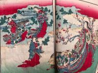 紅梅百人教訓種（紅梅百人一首教訓種）　彩色木版画6頁