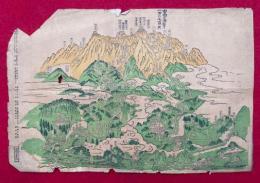 【鳥瞰図】信州木曽御嶽山図面　木版色刷