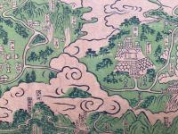【鳥瞰図】信州木曽御嶽山図面　木版色刷