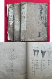 【写本】神相伝・神相伝決定・相法口授　3冊　絵入