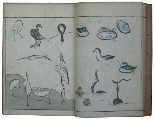 Dessins abreges de KEISAI 鍬形蕙齋 鳥獣略画式 鳥獣略画式(少汚 24丁 鍬形蕙斎筆 平井平兵衛刻 松榮堂松浦要祐