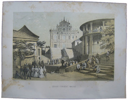 石版画　澳門のイエズス会修道院　JESUIT COVNENT, MACAO