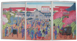 東京上野公園真景並東照宮清水観世音遠望之図