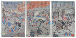 日清戦争錦絵　牛荘城市街戦