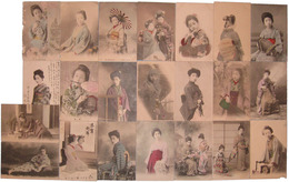 手彩美人絵葉書