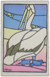 非水図案絵葉書　ペリカン