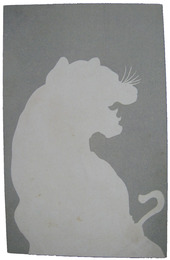 透かし絵葉書　動物シルエット　虎