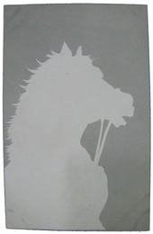 透かし絵葉書　動物シルエット　馬