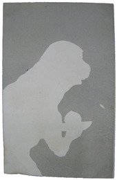 透かし絵葉書　動物シルエット　猿