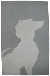 透かし絵葉書　動物シルエット　犬