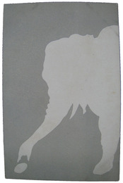 透かし絵葉書　動物シルエット　象