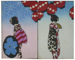 小林かいち木版絵葉書　ある日の舞姫