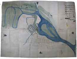 出羽国亀ヶ崎城城下町絵図