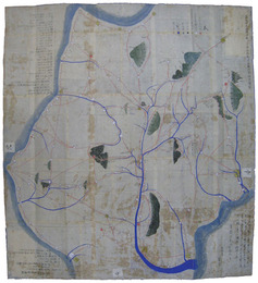 日田陣屋　隣国往来宿駅並方角道路遠近難易舟橋渉等細見絵図