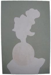 透かし絵葉書　女性シルエット①