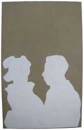 透かし絵葉書　男女のシルエット
