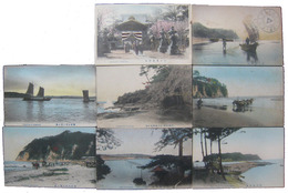 江之島・由比ヶ浜手彩絵葉書