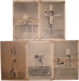 雑技団子供絵葉書