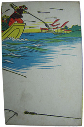透かし絵葉書　八島の戦い