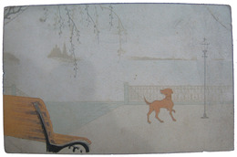 透かし絵葉書　海辺の公園