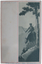 透かし絵葉書　馬に乗る軍人