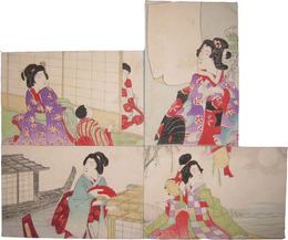 透かし絵葉書　和装女性画