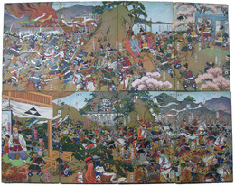 元弘の乱　合戦の図　絵葉書