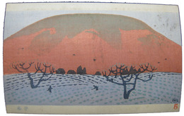 非水図案絵葉かき　早春