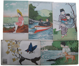 日本少年彩色当選絵葉書