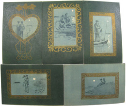 デザイン絵葉書　夜の逢瀬