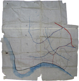 新潟県蒲原郡小中川・長場付近　用水図