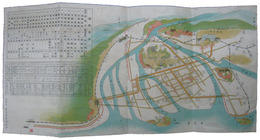 広島市鳥瞰イラスト旅館案内図