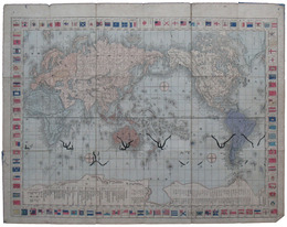 新撰輿地方図　旗章附