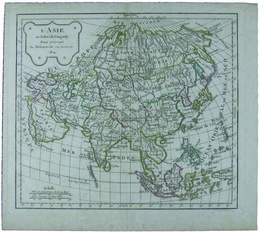 L' ASIE Par Robert de Vaugondy Revue et Corrigee Par Delamarche 〔ヴォーゴンディ作製ドラマルシュ修正アジア図〕
