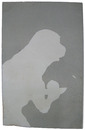 透かし絵葉書　動物シルエット　猿