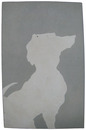 透かし絵葉書　動物シルエット　犬