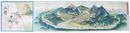 鳥瞰図　美濃郡上八幡（岐阜県八幡町図絵）