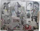 手彩色女性絵葉書