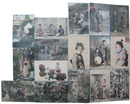 手彩美人絵葉書