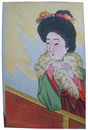 透かし絵葉書　ハイカラ女性