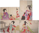 透かし絵葉書　和装女性画