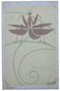 非水図案絵葉書　カマキリ