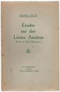 Études sur des livres anciens