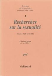 Recherches sur la sexualité. Janvier 1928 – Août 1932